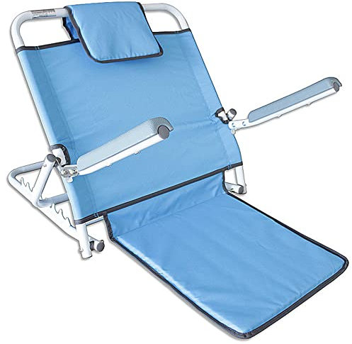 TEmkIn Rückenlehne, Lordosenstütze, Bettrückenlehne (von 15° bis 75°), Verstellbarer Winkel, Rückenlehnenhalterung mit Armlehne und Kopfkissen, Rückenstütze für Bett, tragbar zusammenklappbar
