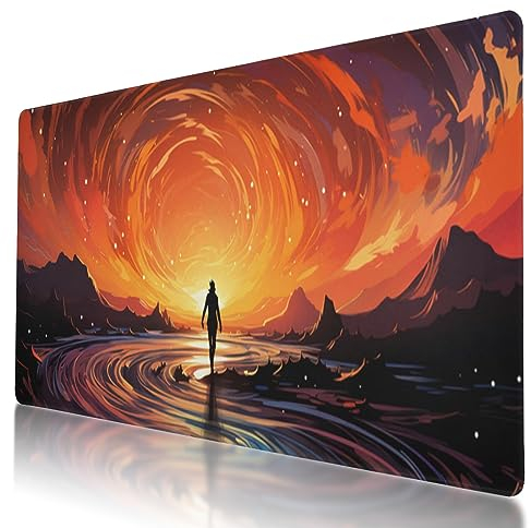 Großes Gaming-Mauspad mit Eiskunstläufer-Design, 90 x 40,6 cm, rutschfeste Unterseite, wasserabweisend, ideal für Gamer, Büro & Zuhause