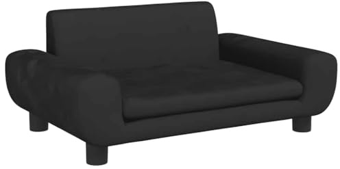vidaXL Kindersofa, Couch für Kinder, Kindercouch mit runden Kanten, Kindersessel Minisofa Polstersofa Kindermöbel Sofa Kinderzimmer, Schwarz Samt