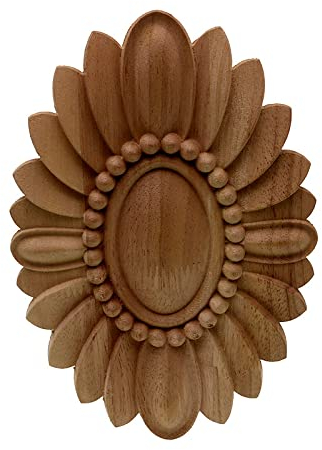 Holzschnitzerei Holzapplikationen Schnitzrahmen Möbel Schranktür Bett Nautische Heimdekoration Holzfigur Blumenmuster Schnitzerei 8 X 5 Cm 1 Stück