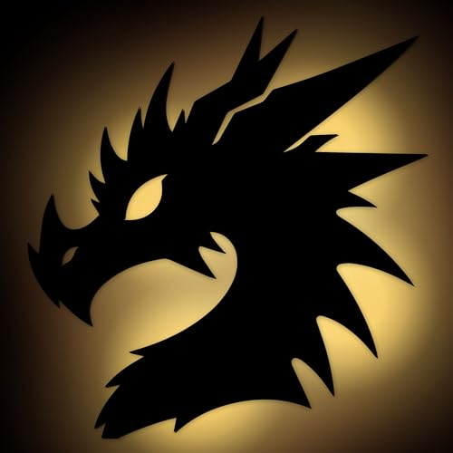 Namofactur Drachenkopf Figur DIY Lampe - Großes MDF Holz Drachen Deko Nachtlicht & Wanddeko, Perfekt für Kinderzimmer & Wohnzimmer