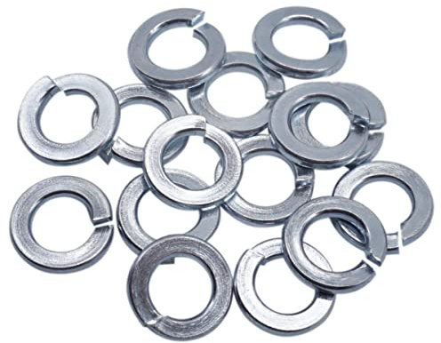 SKIR'CO (50 piezas) Arandelas de seguridad con resorte DIN127 galvanizadas M8, arandelas de metal, arandelas de seguridad con resorte dividido