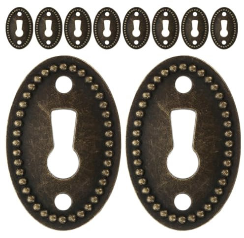 Housoutil Set Di 12 Piastre Per Serratura in Metallo Per Armadi Cassettiere Inserti Decorativi Ovali Decorazioni Retrò Accessori Per Mobili Per La Casa