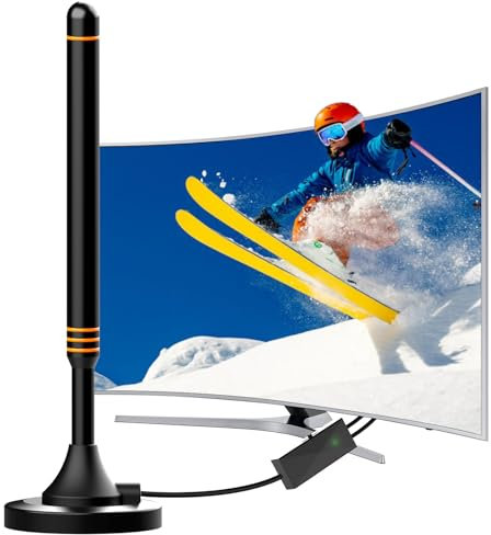 Amplificatore Antenna TV 2025 – Signal Booster Digitale HD da 24dB per Antenna Interna, Risolve Canali Pixelati, Supporta Smart TV HD VHF/UHF (Bianca) Signal Booster (TV-001-Orange)