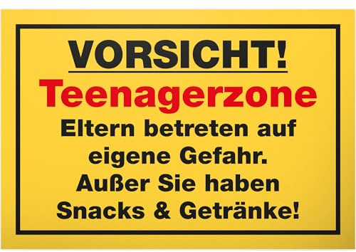 DankeDir! Teenager Zone - Kunststoff Schild 30 x 20 cm - Geschenkidee Spruch Zimmer Türschild Jungen & Mädchen Jugendzimmer - Dekoration Zimmer Deko Geschenk Idee Jugendliche Tür Deko Geburtstag