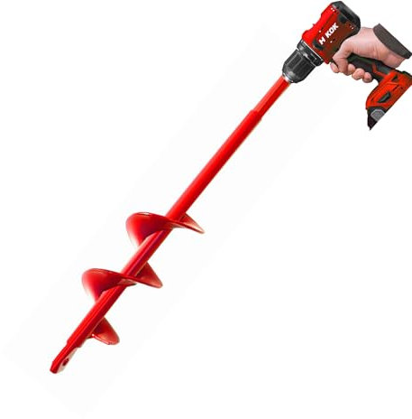 DOKOLES Garden Auger Drill Bit 1.6x9 in for Planting, Ground Earth Spiral Bit for 3/8 Hex Drive, Yard Auger for Bulbs, Hole Digger for Flowers, Bedding Digging Planter Tool