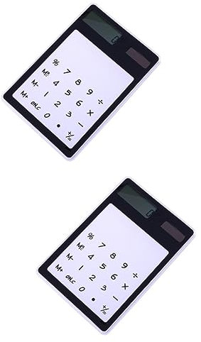 SEWACC 2 Pièces Calculatrice à Écran Tactile Calculatrice Standard Transparente Ordinateurs De Bureau Petit Ordinateur Simple Porte-craies pour Enseignants