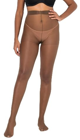 Ulla popken dam stora storlekar överdimensionerade strumpbyxor, helanca kvalitet, 20den, matt, Mocca, 60-62
