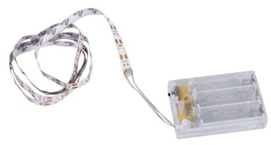 BOXélec Tira de luces LED de 1 m, luz blanca brillante, no requiere enchufe, 3 pilas AA, ideal para uso en interiores