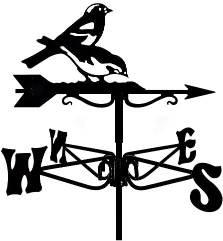Wetterfahne mit Tierornament, Windrichtungsanzeiger aus Metall, Gartenpfahl, Wetterfahne, professionelles Messwerkzeug für Garten und Hof, einfach zu verwenden, Vogel