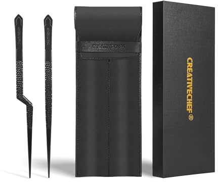 Cooking Tweezers, Chef's Tweezers Tongs, Universal for all kinds of cooking, steak, plating, pasta and many other scenarios (2pc Set)