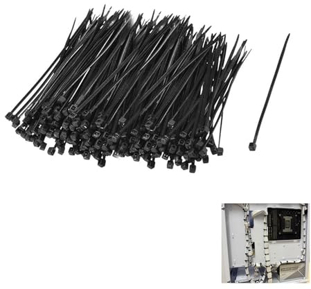 Fascette Serracavo in Nylon Nero, Autobloccanti, Dimensioni 80mmx1.8mm, per Organizzazione Cavi, Elettronica e Giardinaggio, Resistenti al Calore,Durevole e robustoferma fascette adesive (600)