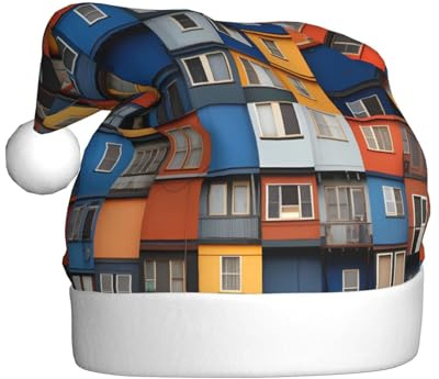Chapeau de Noël en peluche pour adulte WHJSHOP Container House Image douce et confortable pour les fêtes, danses d'Halloween