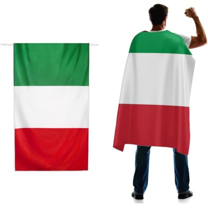 Italy Flag Cape 3x5 FT for Independence Day Holiday Costumes Celebrati,150D Premium Polyester,Italian Patriotic Flags Costume Cloak.