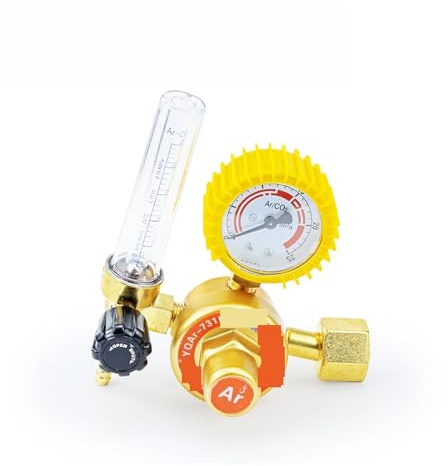 CAINV Misuratore di Portata Argon CO2 Mig Tig G5/8 0-25Mpa Regolatore del Gas Saldatura Calibro Saldatura Argon Valvola riduttrice Pressione Sicurezza e precisione