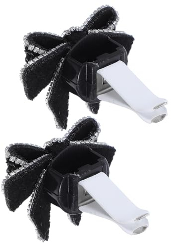 Hemobllo Clip Deodorante per Bocchetta Aria Auto 2 Pezzi Fiocco Nero in Plastica, Impiego Versatile e Clip Sicura, Decorazione Interna per Donna, per Ufficio e Casa