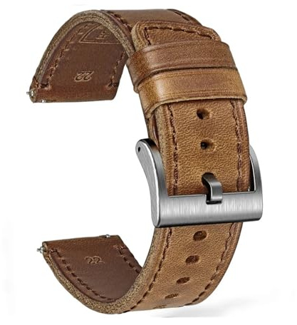 Snabbfrigörande kohud äkta läder klockarmband 18mm 20mm 22mm 24mm vintage läderrem för traditionell klocka för män, 22mm, Acetat, Inga ädelstenar