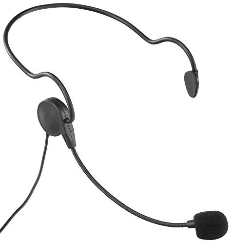 McGrey HS-20 Headset Mikrofon (Komfortabel und leicht zu tragen, sprach- und gesangsoptimiertes Kondensatormikrofon, Kapselposition verstellbar, Windschutz, Mini-XLR Stecker) Schwarz