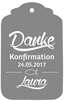 Geschenkanhänger Tags Etiketten Danke Kommunion Konfirmation Taufe