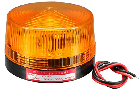 sourcing map LED Warning Light Indicator Flashing Industrial Signal Tower Lamp DC 12V 1W Yellow LTE-5061