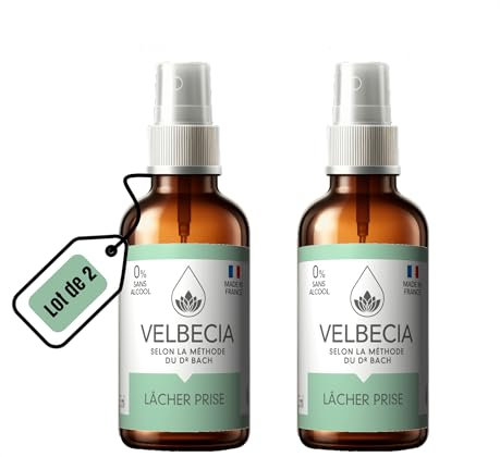 Velbecia Lâcher prise 30 ml +1 OFFERT Elixirs de fleurs SANS ALCOOL - Méthode du Dr Bach - pression travail, surmenage, séparation, deuil, relation toxique, burn-out
