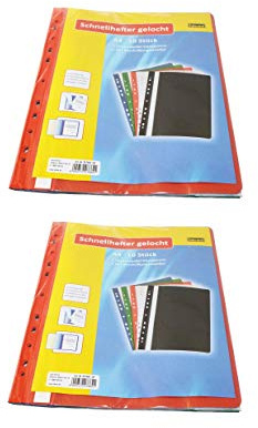 Idena 307862 - Schnellhefter A4 gelocht, aus Kunststoff (20 Hefter)