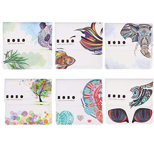 Pack of 6 Portable Pocket Ashtray, Reusable Cigarette Ash Bags Pouch Coin Purse Fireproof and Odor Free