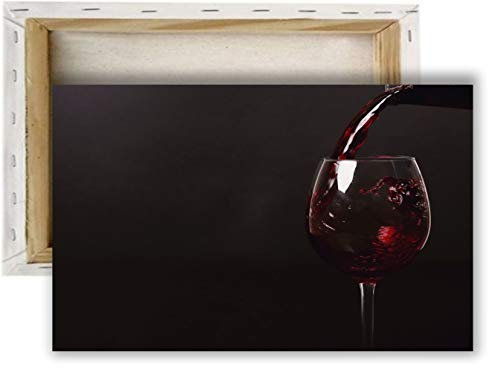 Quadro Moderno Stampa Quadro da parete Su Tela Quadri Moderni Arte Wine Vino Bottiglia Rosso Bianco Calice T404 (50x70)