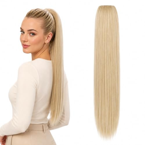 CAISHA 65cm Haarteil Pferdeschwanz Kordelverschluss Hellblond Mix PH619