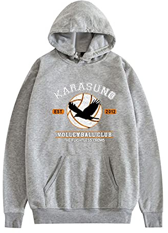 Flyself Unisex Haikyuu Hoodie Herren Jungen Anime Kapuzenpullover Karasuno High School Volleyball Junior Sweatshirt Pullover Streetswear