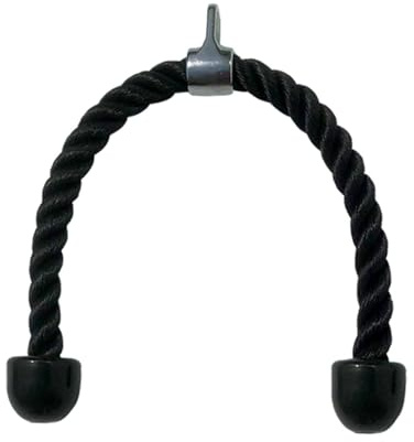LAPONO Nylon Trizepsseil, Kraftstation Trizeps Seil Pull Down Gedrehtes Seil Trizepstau zum Herunterziehen mit Rutschfester Griff Kabelzug Rot Blau Schwarz Fitness Zubehör