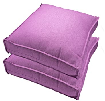 casaviva ® Set 2 Cuscini Materasso 40 x 40 Maxi Imbottitura 15 cm Sedie Panche per Esterni ed Interni in Misto Cotone Riciclato Made in Italy Idrorepellenti Sfoderabili (Glicine)