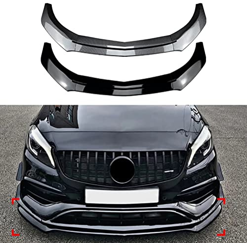 XMJAD Pare-Chocs Avant de Voiture pour Mercedes Benz A Class W176 A180 A200 A45 AMG 2013-2018 diffuseur de becquet de lèvre séparateur inférieur Kit de Protection du Corps Accessoire,Gloss Black