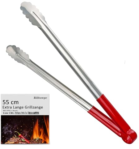 Pinza per Barbecue in Acciaio Inox, Extra Lunga 55 cm - Accessorio e Utensile da Cucina di Alta Qualità - Regalo per Uomini e Papà