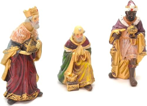 Z1 3 Re Magi del giorno di Natale. Magi. 12 cm Set di scena di natività, figure animali, nascita di Gesù. 3 Re. mestieri presepe, Dio