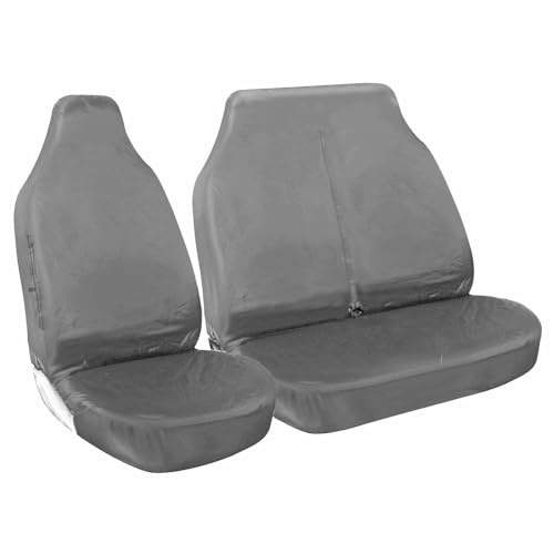 Shield Autocare Heavy Duty Waterproof Van Seat Covers 2+1 - Universal Fit Anti-Slip Protective Covers Driver & Double Passenger Bench (GREY)