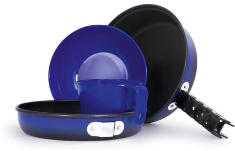 GSI Outdoors Bugaboo Mess Kit, High-Performance Ceramic Coated Cookset – 8 Dual-Use Fry Pan/Lid, 1 qt. Pot, Accessories