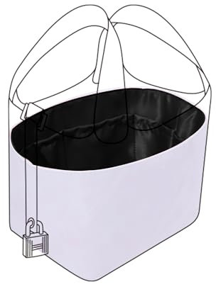 DGAZ Leichter Geldbörsen-Organizer-Einsatz für Hermes-Picotin-Tasche, Seide und Dupontpaper für Luxus-Taschen (Schwarz, PC18)