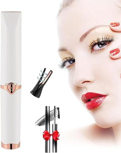 Heated Lash Curler, Lash Lift Pro + Magic Mascara, Heated Eye Lash Curlers, Heated Spoolies Eyelash, Eyelash Curler for Girls Women (White)
