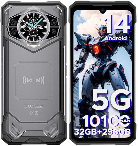 DOOGEE S200 Telephone Portable Incassable 5G Android 14, 32GB+256GB/TF 2TB Smartphone Incassable, Écran arrière de 1,32, 10100 mAh 33W, 6,72 FHD+ 120 Hz, 100MP+20MP+20MP, WiFi6/NFC/GPS