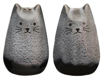 Sass & Belle Cat Salt and Pepper Set – Quirky Stoneware Kitchen Accessories, Cute Tabletop Salt & Pepper Shakers, Sass and Belle Dining Table Accessories Gift