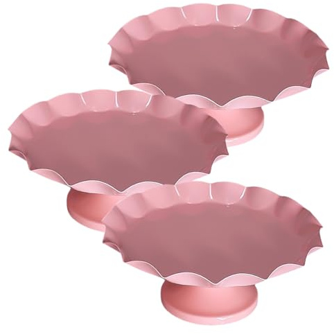 Cabilock 3pcs Dessert Cake Stand Iron Cake Display Stand Lid Slice Holder for Party