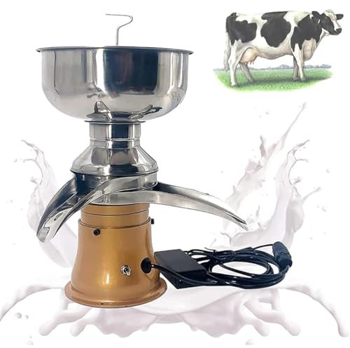 Dairy Professional Whipped Cream Dispenser Cream Separator for Goats Milk, Large Milk Cream Centrifugal Separator, Electric Cream Separator, Multifunctional Stainless Steel Cream Butter Milkshake
