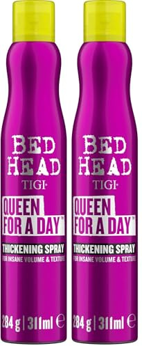 Bed Head by TIGI Queen For a Day Thickening Hair Volume Spray Multipack – 2-Pack Professional Volumising Hair Products for Fine, Flat or Thin Hair, Adds Body, Lift, Texture & Long-Lasting Volume