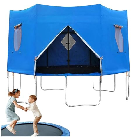 Tenda Telo Protettivo Copertura per Trampolino Elastico (183/244/306/366/427cm) Tenda di Protezione dalle Intemperie per Tappeti Elastici | Resistente ai Raggi UV, Parasole (Blu,10FT- 6 3.06m)