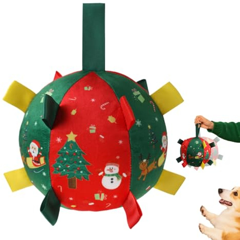 Hundpipande boll – festlig valpleksak, husdjursunderhållningsboll | Säkert giftfritt material i hållbar design, pipande