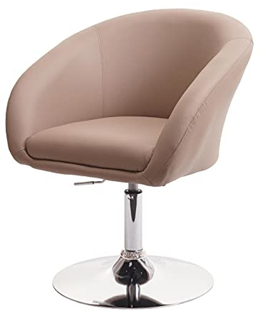 CHEFGASTRO Esszimmerstuhl gepolstert HxBxT 90x59x60cm Sitzhöhe 45cm drehbar höhenverstellbar Kunstleder Taupe Küchenstuhl Stuhl Drehstuhl Loungesessel