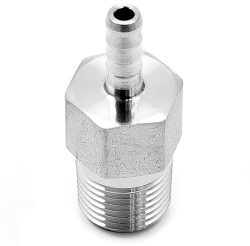 4 Pack 3/8 Inch Hose Barb to 3/8 Inch ID Male NPT Adapter - Straight Vacuum Fitting, 304 Stainless Steel(1inch Male NPT-3/4inch Hose)