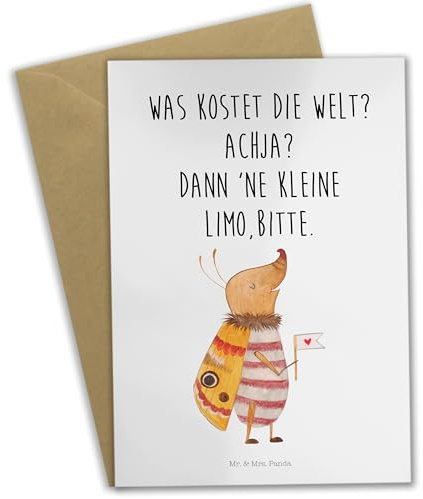 Mr. & Mrs. Panda Grußkarte Nachtfalter Fähnchen - Geschenk, Süß, osterkarten, kommunionskarte, Küche Deko, Spruch Lustig, Lustige Sprüche, Witzig, Käfer, valentinstagskarte, Niedlich, weihnachtskarten