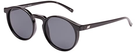 Le Specs TEEN SPIRIT DEUX BLACK - Sonnenbrille für Damen und Herren Runde Rahmenform mit hohem UV-Schutz LSP1802404